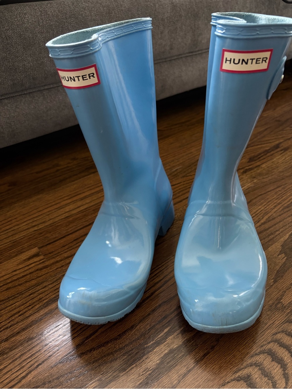 Hunter Bright Blue Classic Rain Boots - Picture 3 of 10